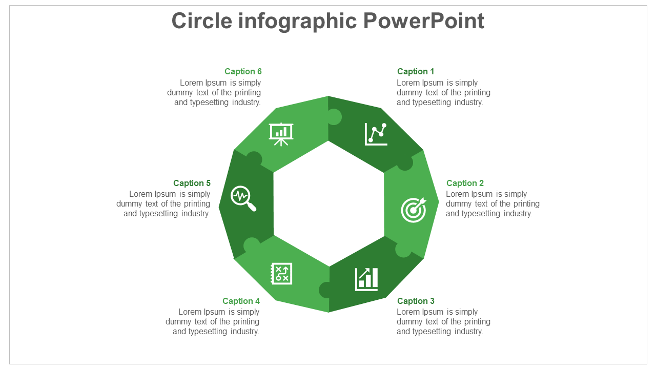 Free - Stunning Circle Infographic PowerPoint In Green Color
